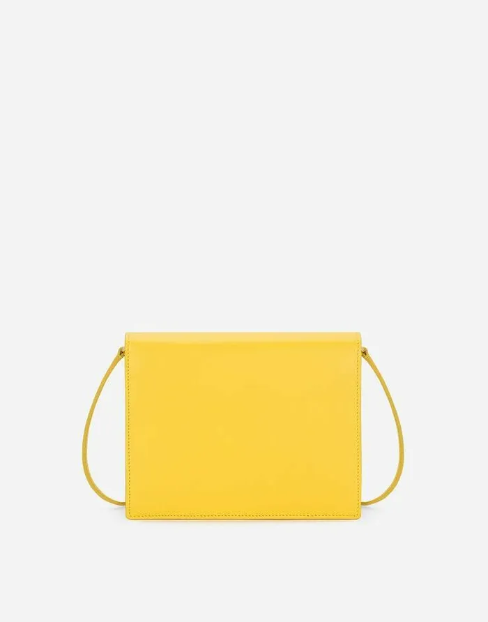 Dolce and Gabbana Shoulder And Crossbody Bags Women Calfskin DG Logo Crossbody Bag Yellow