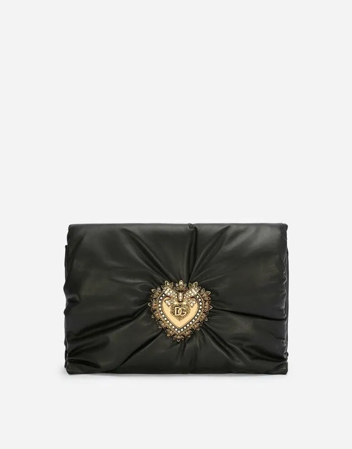 Dolce and Gabbana Shoulder And Crossbody Bags Women Medium Calfskin Devotion Soft Bag Black Dolce and Gabbana Shoulder And Crossbody Bags Women Medium Calfskin Devotion Soft Bag Black