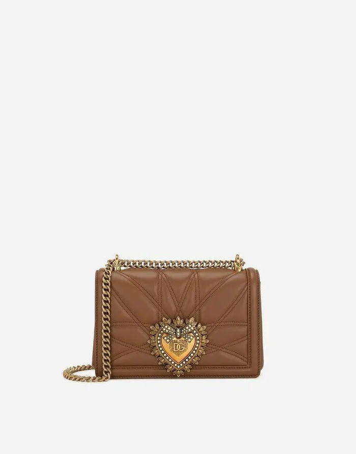 Dolce and Gabbana Shoulder And Crossbody Bags Women Medium Devotion Shoulder Bag Beige Dolce and Gabbana Shoulder And Crossbody Bags Women Medium Devotion Shoulder Bag Beige