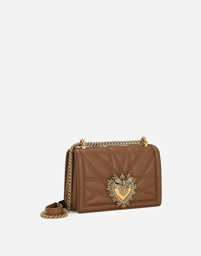 Dolce and Gabbana Shoulder And Crossbody Bags Women Medium Devotion Shoulder Bag Beige Dolce and Gabbana Shoulder And Crossbody Bags Women Medium Devotion Shoulder Bag Beige