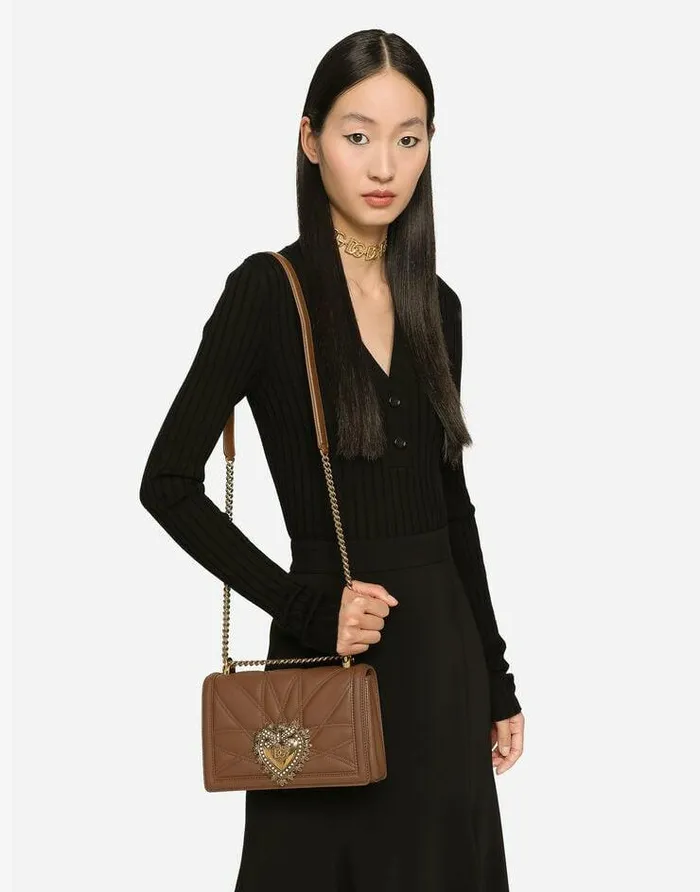 Dolce and Gabbana Shoulder And Crossbody Bags Women Medium Devotion Shoulder Bag Beige Dolce and Gabbana Shoulder And Crossbody Bags Women Medium Devotion Shoulder Bag Beige
