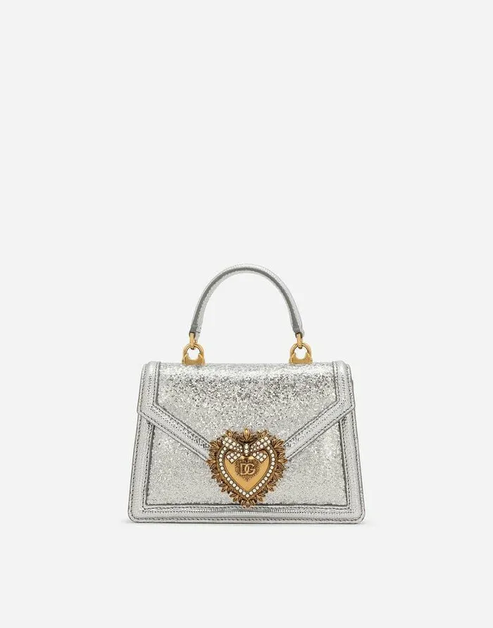 Dolce and Gabbana Shoulder And Crossbody Bags Women Small Devotion Tophandle Bag Silver Dolce and Gabbana Shoulder And Crossbody Bags Women Small Devotion Tophandle Bag Silver