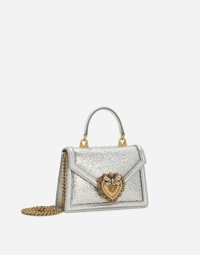 Dolce and Gabbana Shoulder And Crossbody Bags Women Small Devotion Tophandle Bag Silver Dolce and Gabbana Shoulder And Crossbody Bags Women Small Devotion Tophandle Bag Silver