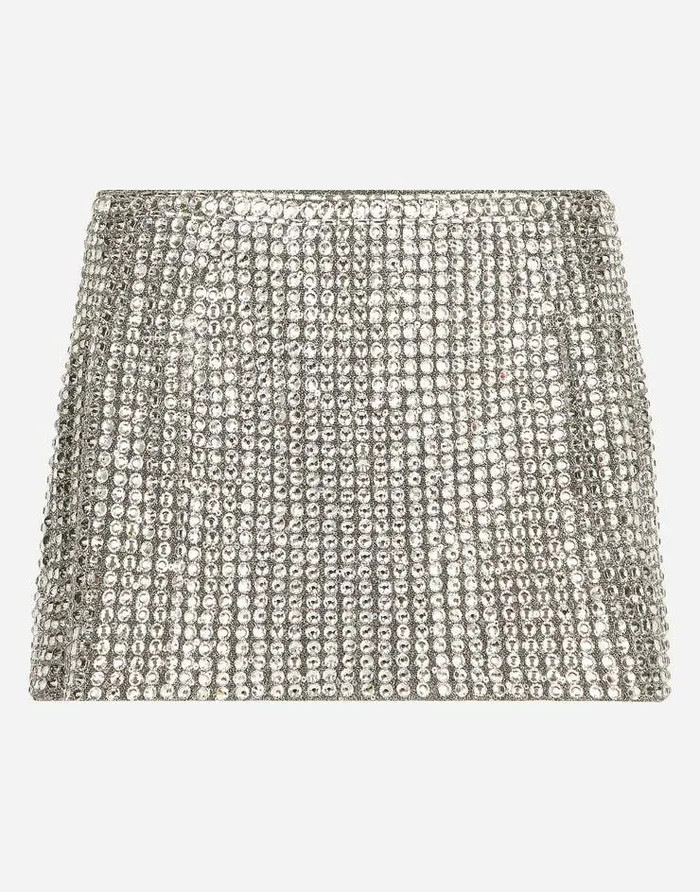 Dolce and Gabbana Skirts Women KIM DOLCEandGABBANA Miniskirt With Fusible Rhinestones Multicolor Dolce and Gabbana Skirts Women KIM DOLCEandGABBANA Miniskirt With Fusible Rhinestones Multicolor