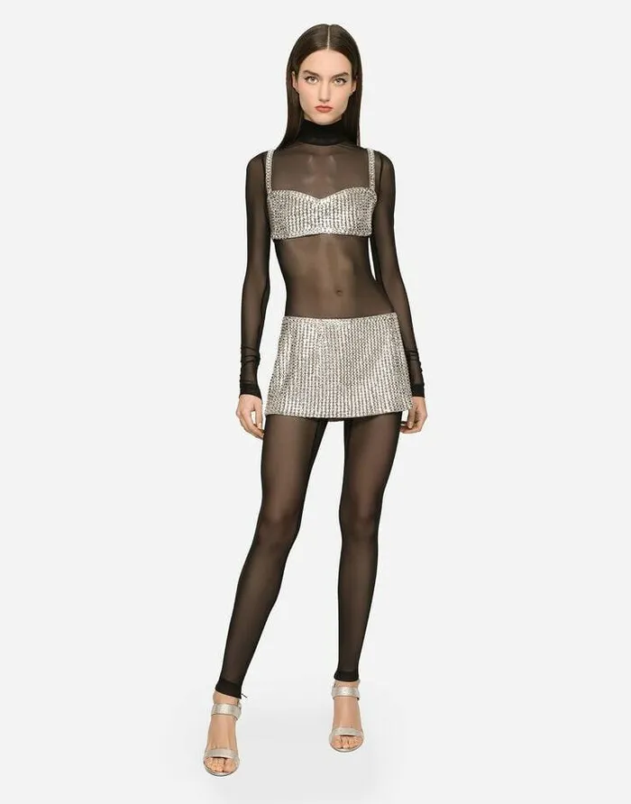 Dolce and Gabbana Skirts Women KIM DOLCEandGABBANA Miniskirt With Fusible Rhinestones Multicolor Dolce and Gabbana Skirts Women KIM DOLCEandGABBANA Miniskirt With Fusible Rhinestones Multicolor