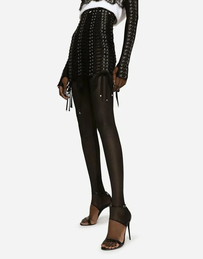 Dolce and Gabbana Skirts Women Miniskirt With Laces And Eyelets Black Dolce and Gabbana Skirts Women Miniskirt With Laces And Eyelets Black