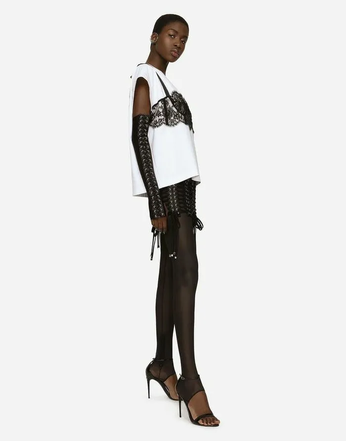 Dolce and Gabbana Skirts Women Miniskirt With Laces And Eyelets Black Dolce and Gabbana Skirts Women Miniskirt With Laces And Eyelets Black