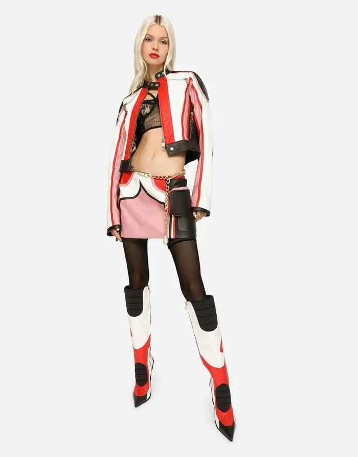 Dolce and Gabbana Skirts Women Multicolor Leather Miniskirt Multicolor Dolce and Gabbana Skirts Women Multicolor Leather Miniskirt Multicolor