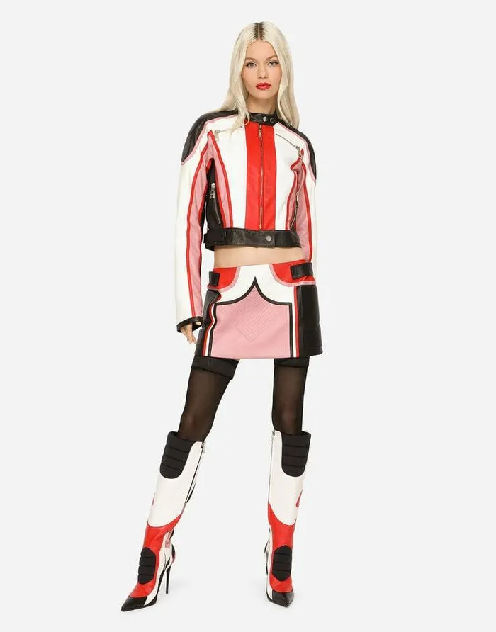 Dolce and Gabbana Skirts Women Multicolor Leather Miniskirt Multicolor Dolce and Gabbana Skirts Women Multicolor Leather Miniskirt Multicolor