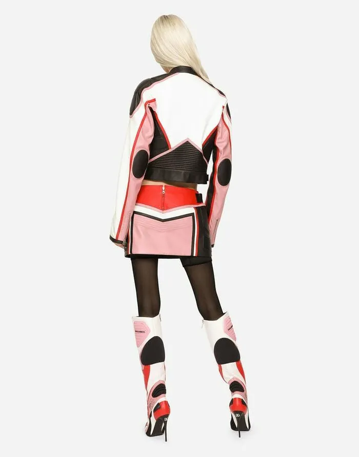 Dolce and Gabbana Skirts Women Multicolor Leather Miniskirt Multicolor Dolce and Gabbana Skirts Women Multicolor Leather Miniskirt Multicolor