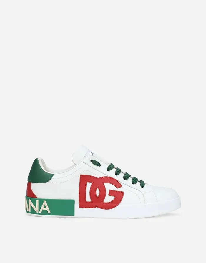 Dolce and Gabbana Sneakers Men Calfskin Portofino Sneakers Multicolor