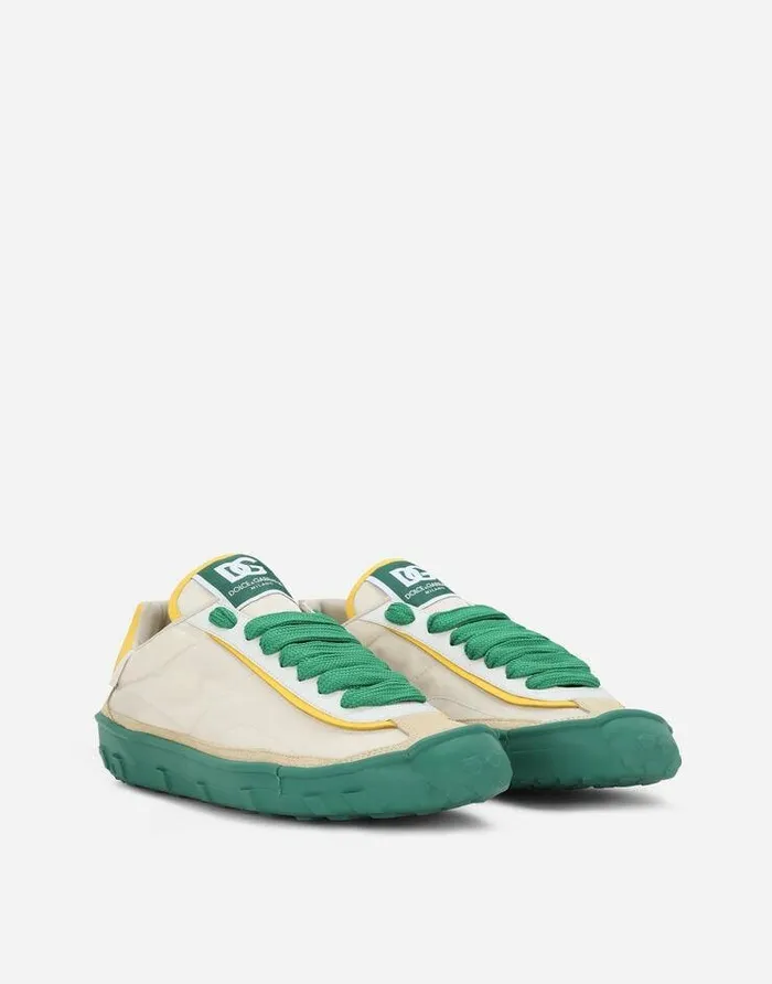 Dolce and Gabbana Sneakers Men Mixedmaterial Old Runner Sneakers White