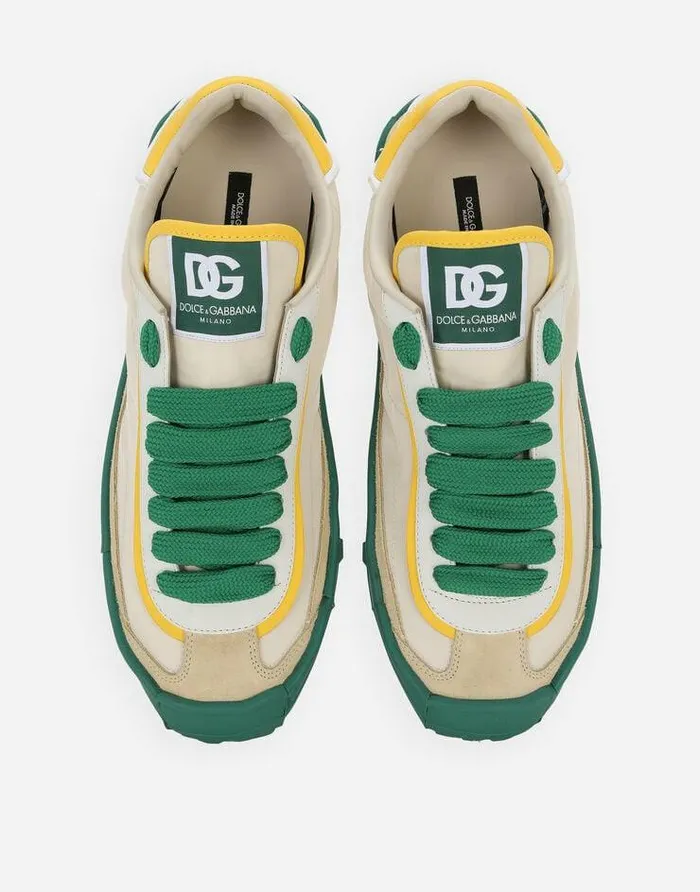 Dolce and Gabbana Sneakers Men Mixedmaterial Old Runner Sneakers White