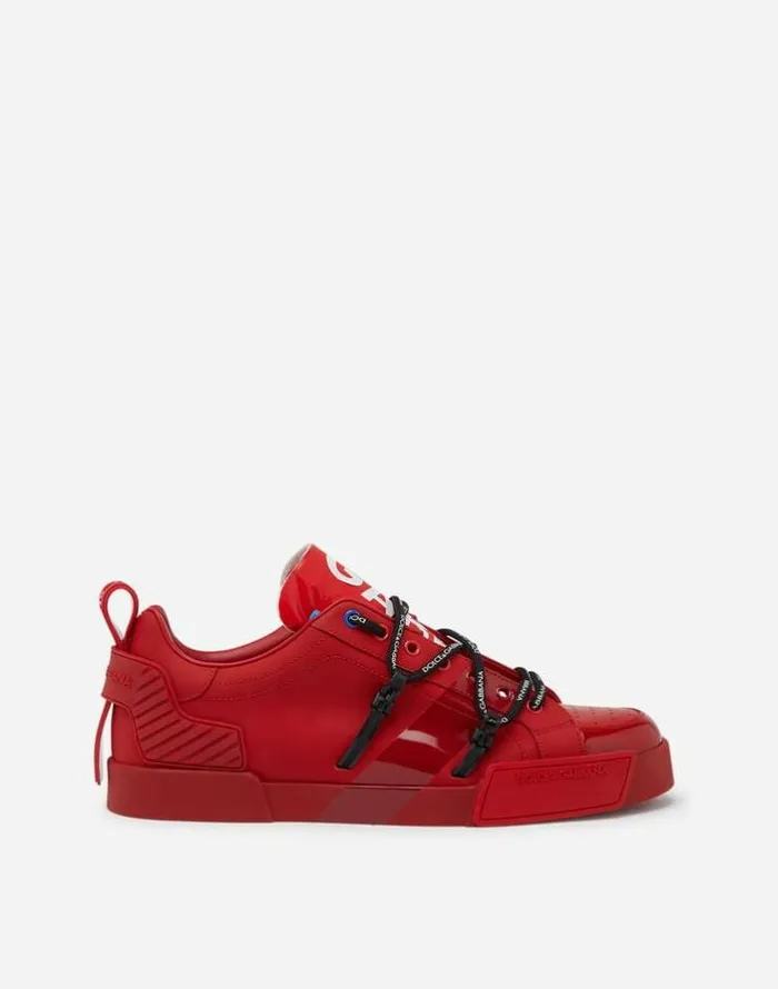 Dolce and Gabbana Sneakers Men Portofino Sneakers In Calfskin And Patent Leather Redwhite Dolce and Gabbana Sneakers Men Portofino Sneakers In Calfskin And Patent Leather Redwhite