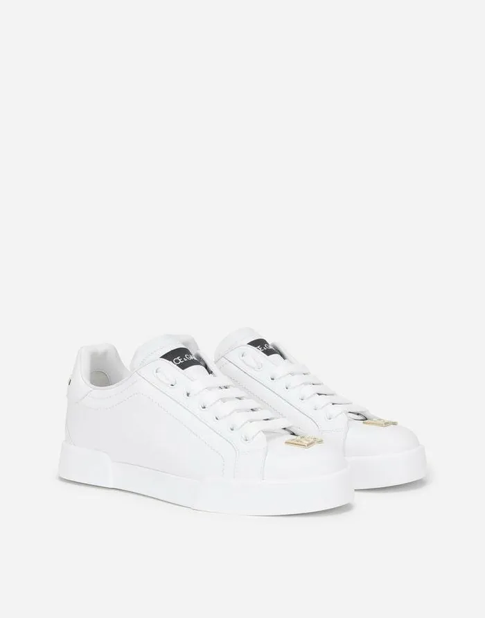 Dolce and Gabbana Sneakers Women Calfskin Nappa Portofino Sneakers White Dolce and Gabbana Sneakers Women Calfskin Nappa Portofino Sneakers White