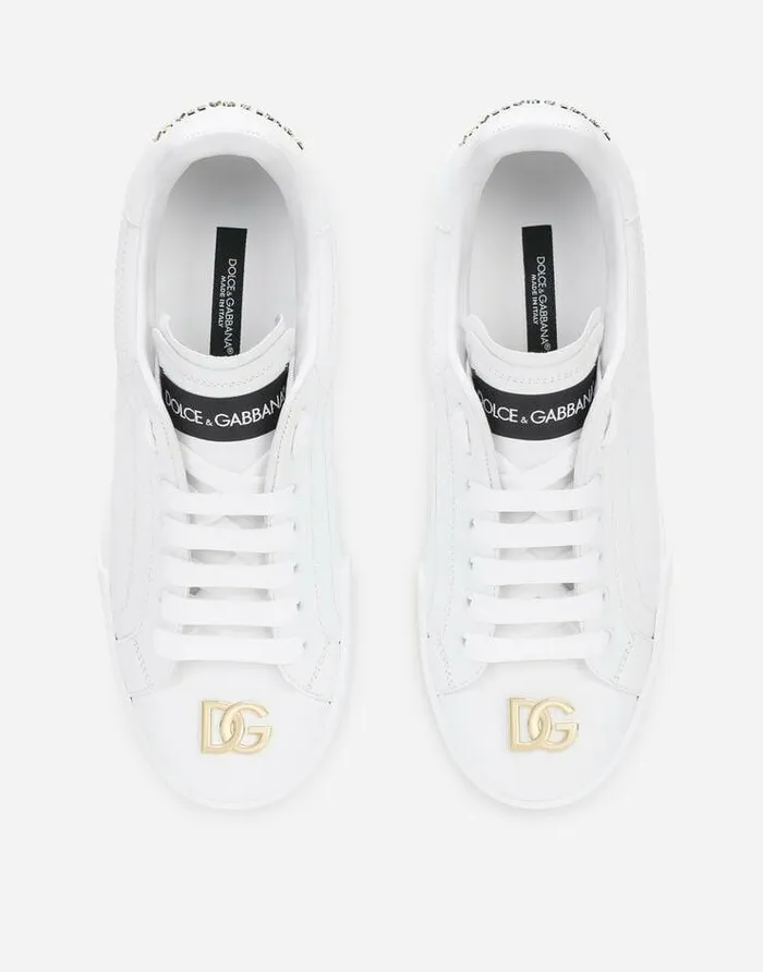 Dolce and Gabbana Sneakers Women Calfskin Nappa Portofino Sneakers White Dolce and Gabbana Sneakers Women Calfskin Nappa Portofino Sneakers White