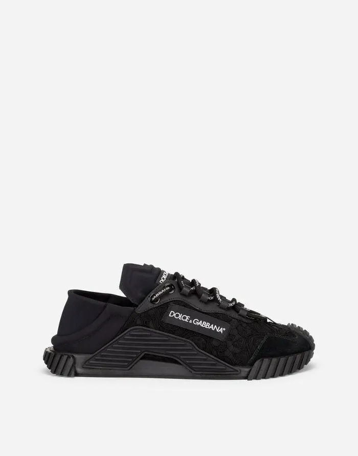 Dolce and Gabbana Sneakers Women Mixedmaterials NS1 Slipon Sneakers Black