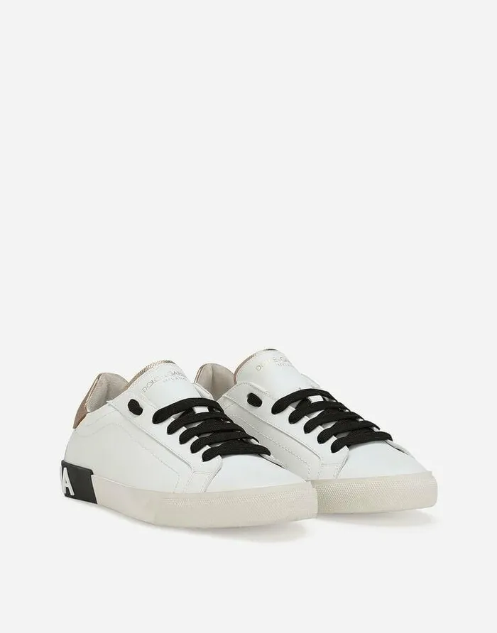 Dolce and Gabbana Sneakers Women Portofino Vintage Calfskin Sneakers White Dolce and Gabbana Sneakers Women Portofino Vintage Calfskin Sneakers White