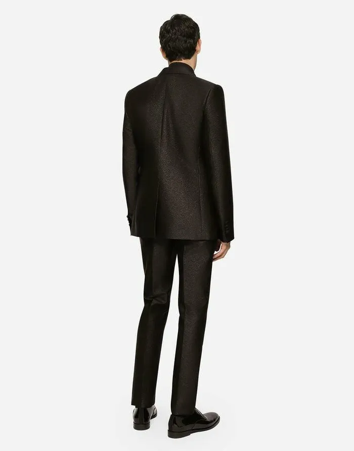 Dolce and Gabbana Suits And Blazers Men Lam Silk Jacquard Martinifit Tuxedo Suit Multicolor Dolce and Gabbana Suits And Blazers Men Lam Silk Jacquard Martinifit Tuxedo Suit Multicolor