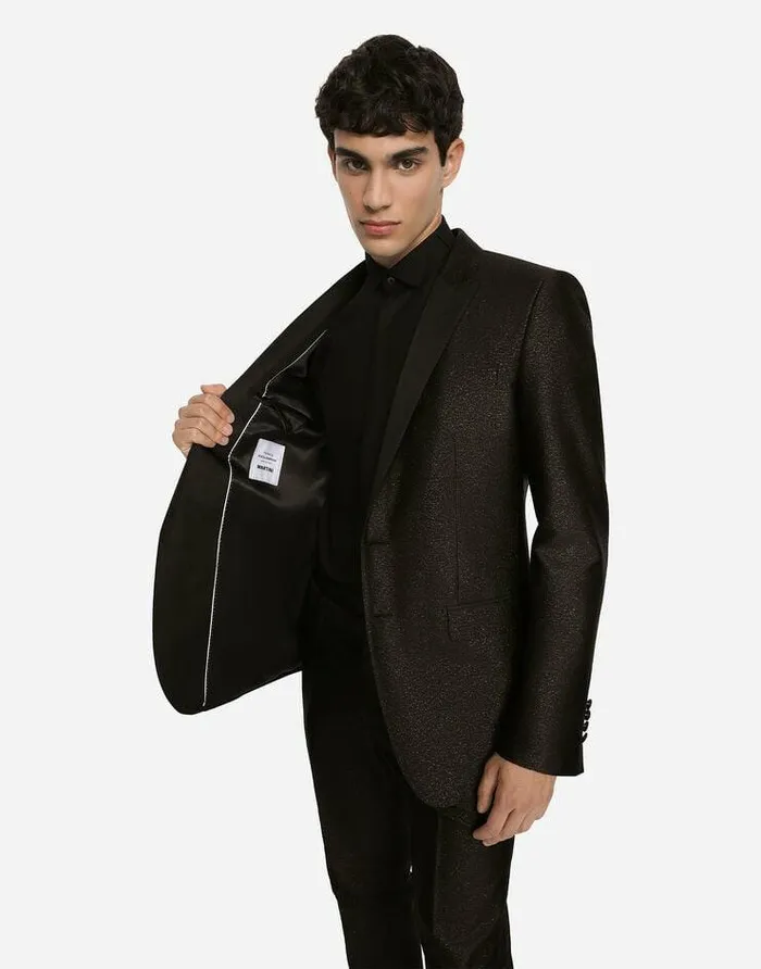 Dolce and Gabbana Suits And Blazers Men Lam Silk Jacquard Martinifit Tuxedo Suit Multicolor Dolce and Gabbana Suits And Blazers Men Lam Silk Jacquard Martinifit Tuxedo Suit Multicolor