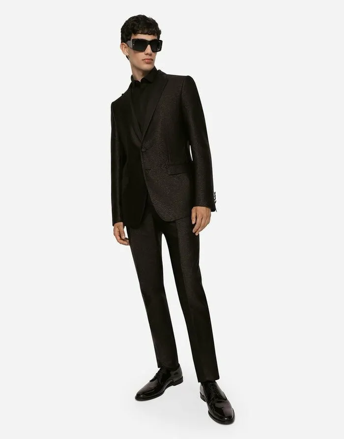 Dolce and Gabbana Suits And Blazers Men Lam Silk Jacquard Martinifit Tuxedo Suit Multicolor Dolce and Gabbana Suits And Blazers Men Lam Silk Jacquard Martinifit Tuxedo Suit Multicolor