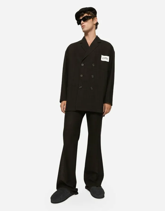 Dolce and Gabbana Suits And Blazers Men Oversize Doublebreasted Technical Cotton Jacket Grey Dolce and Gabbana Suits And Blazers Men Oversize Doublebreasted Technical Cotton Jacket Grey