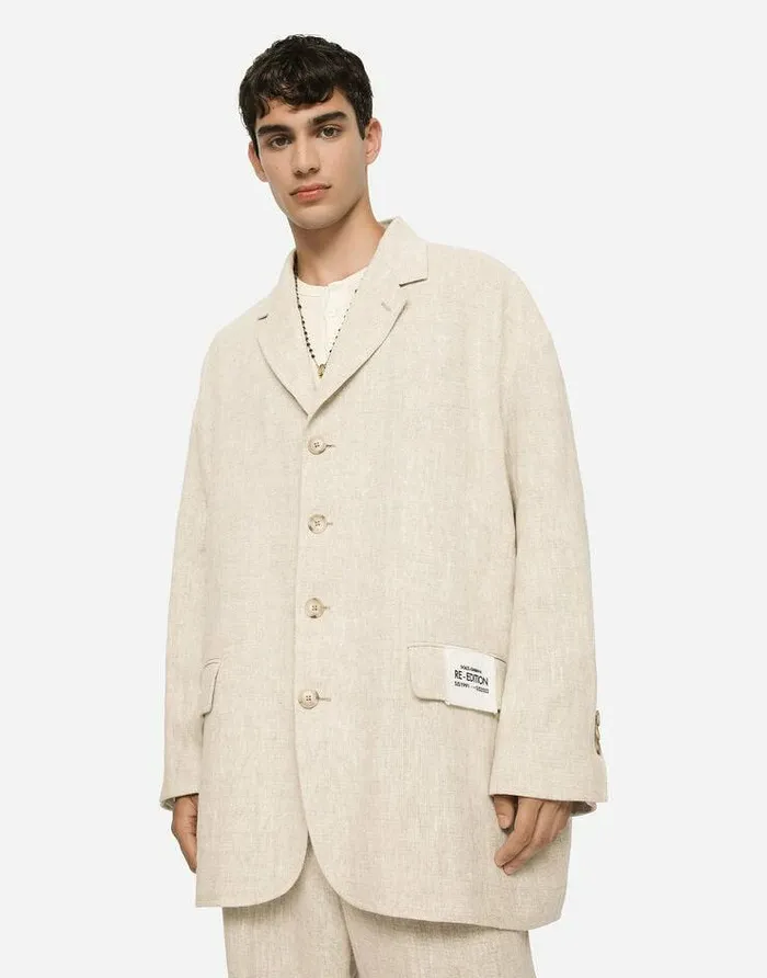 Dolce and Gabbana Suits And Blazers Men Oversize Singlebreasted Linen And Viscose Jacket Multicolor Dolce and Gabbana Suits And Blazers Men Oversize Singlebreasted Linen And Viscose Jacket Multicolor