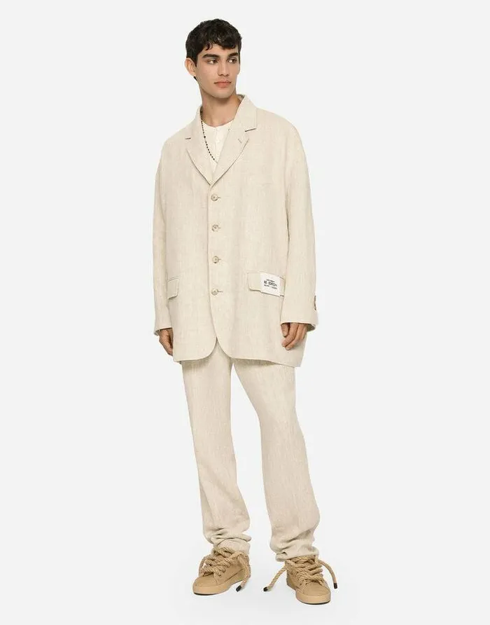 Dolce and Gabbana Suits And Blazers Men Oversize Singlebreasted Linen And Viscose Jacket Multicolor Dolce and Gabbana Suits And Blazers Men Oversize Singlebreasted Linen And Viscose Jacket Multicolor