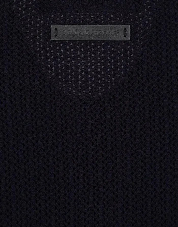 Dolce and Gabbana Sweaters And Cardigans Men Cotton Polo Shirt With Logo Label Blue Dolce and Gabbana Sweaters And Cardigans Men Cotton Polo Shirt With Logo Label Blue
