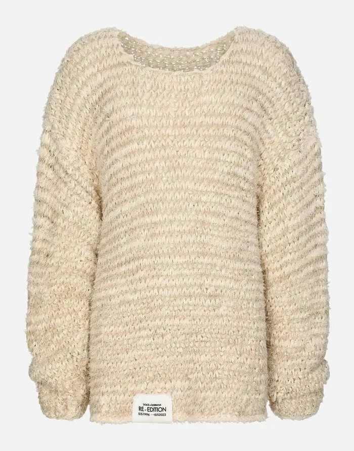 Dolce and Gabbana Sweaters And Cardigans Men Roundneck Cotton And Linen Sweater Multicolor Dolce and Gabbana Sweaters And Cardigans Men Roundneck Cotton And Linen Sweater Multicolor