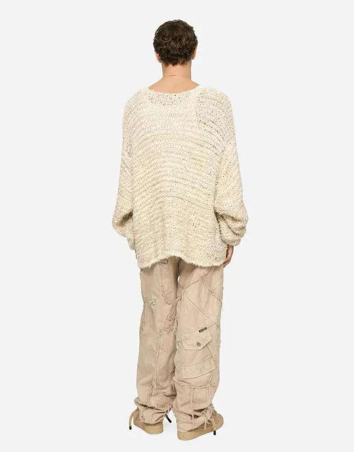 Dolce and Gabbana Sweaters And Cardigans Men Roundneck Cotton And Linen Sweater Multicolor Dolce and Gabbana Sweaters And Cardigans Men Roundneck Cotton And Linen Sweater Multicolor