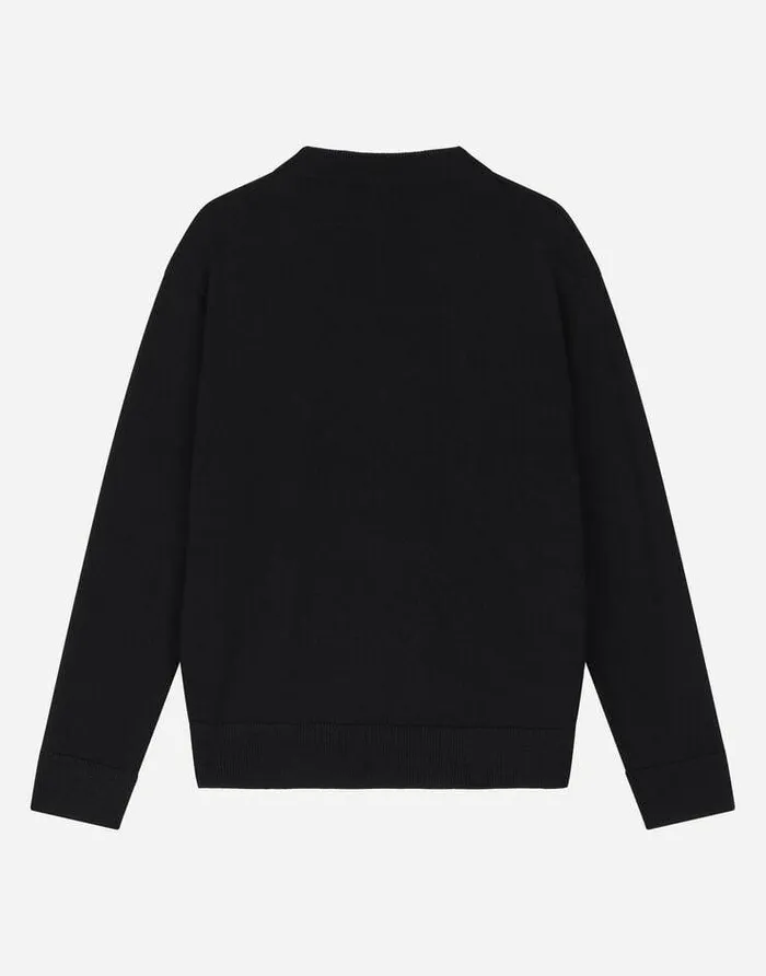 Dolce and Gabbana Sweaters Children Roundneck Sweater With Patch Embellishment Blue Dolce and Gabbana Sweaters Children Roundneck Sweater With Patch Embellishment Blue