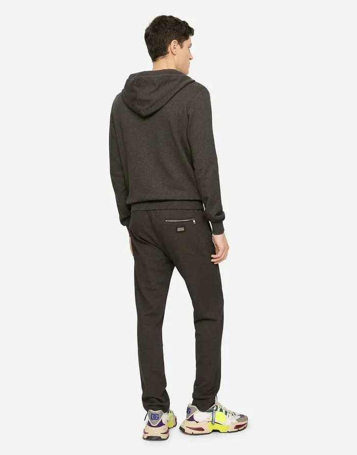 Dolce and Gabbana Sweatshirts Men Cotton Jersey Hoodie Grey