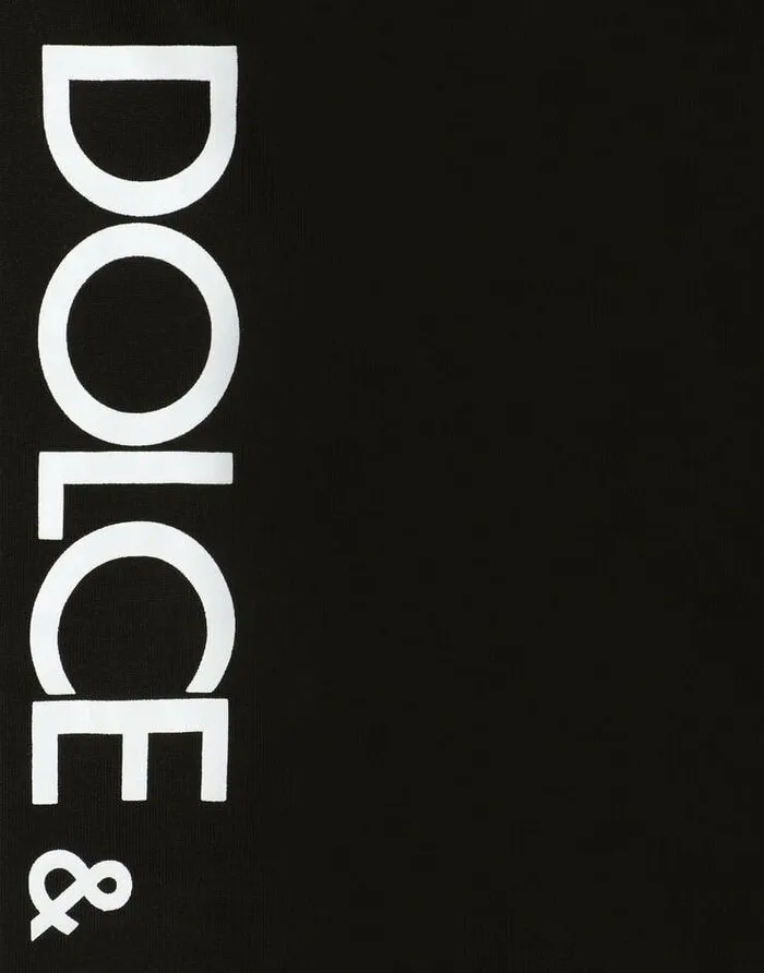 Dolce and Gabbana TShirts And Polos Men Cotton Roundneck Tshirt With DolceandGabbana Print Black Dolce and Gabbana TShirts And Polos Men Cotton Roundneck Tshirt With DolceandGabbana Print Black