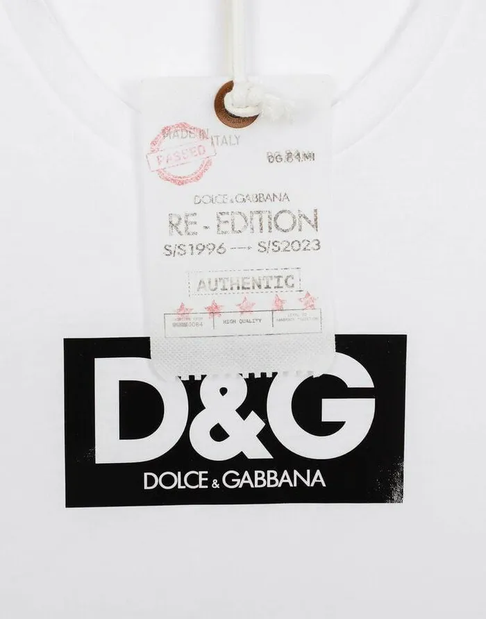 Dolce and Gabbana TShirts And Polos Men Cotton Roundneck Tshirt With Patch White Dolce and Gabbana TShirts And Polos Men Cotton Roundneck Tshirt With Patch White