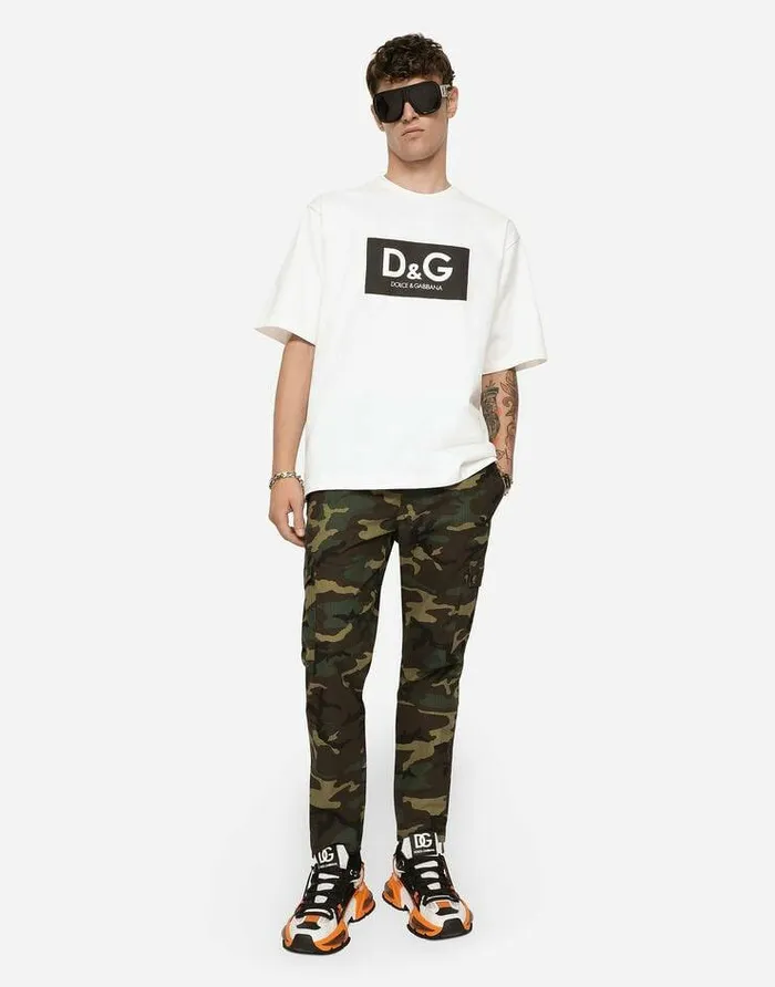 Dolce and Gabbana TShirts And Polos Men Cotton Tshirt With Dandg Print Multicolor Dolce and Gabbana TShirts And Polos Men Cotton Tshirt With Dandg Print Multicolor