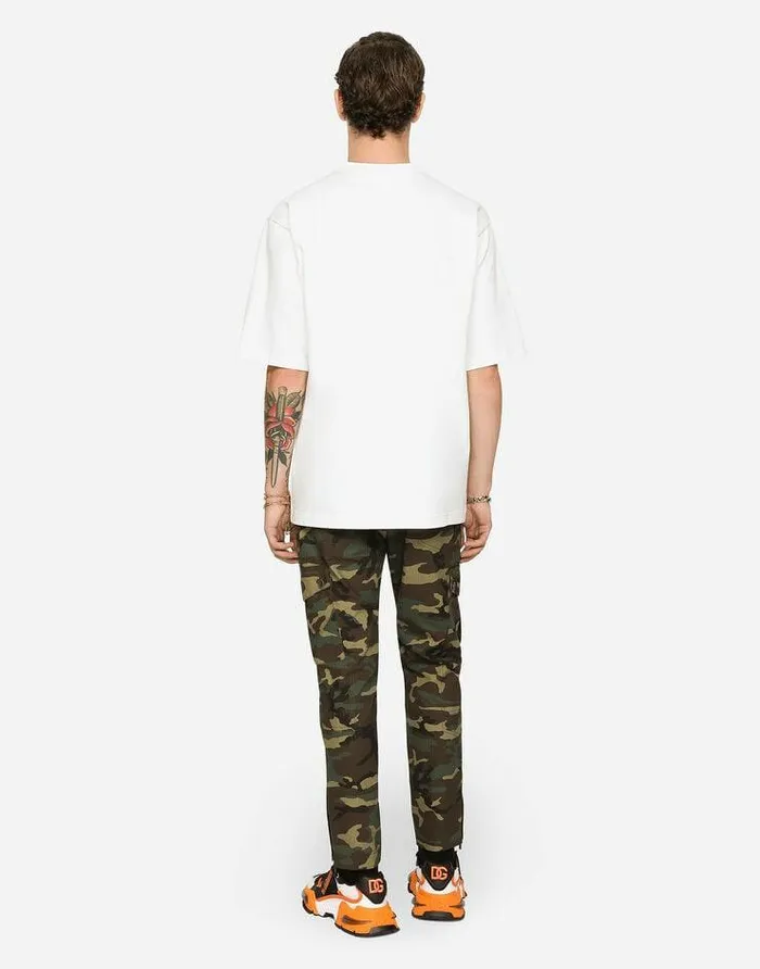 Dolce and Gabbana TShirts And Polos Men Cotton Tshirt With Dandg Print Multicolor Dolce and Gabbana TShirts And Polos Men Cotton Tshirt With Dandg Print Multicolor