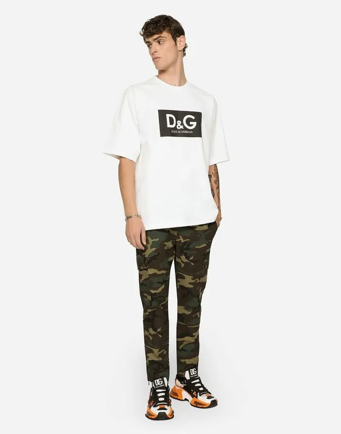 Dolce and Gabbana TShirts And Polos Men Cotton Tshirt With Dandg Print Multicolor Dolce and Gabbana TShirts And Polos Men Cotton Tshirt With Dandg Print Multicolor