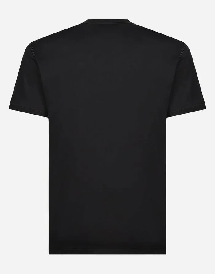 Dolce and Gabbana TShirts And Polos Men Cotton Vneck Tshirt With Branded Tag Blue Dolce and Gabbana TShirts And Polos Men Cotton Vneck Tshirt With Branded Tag Blue