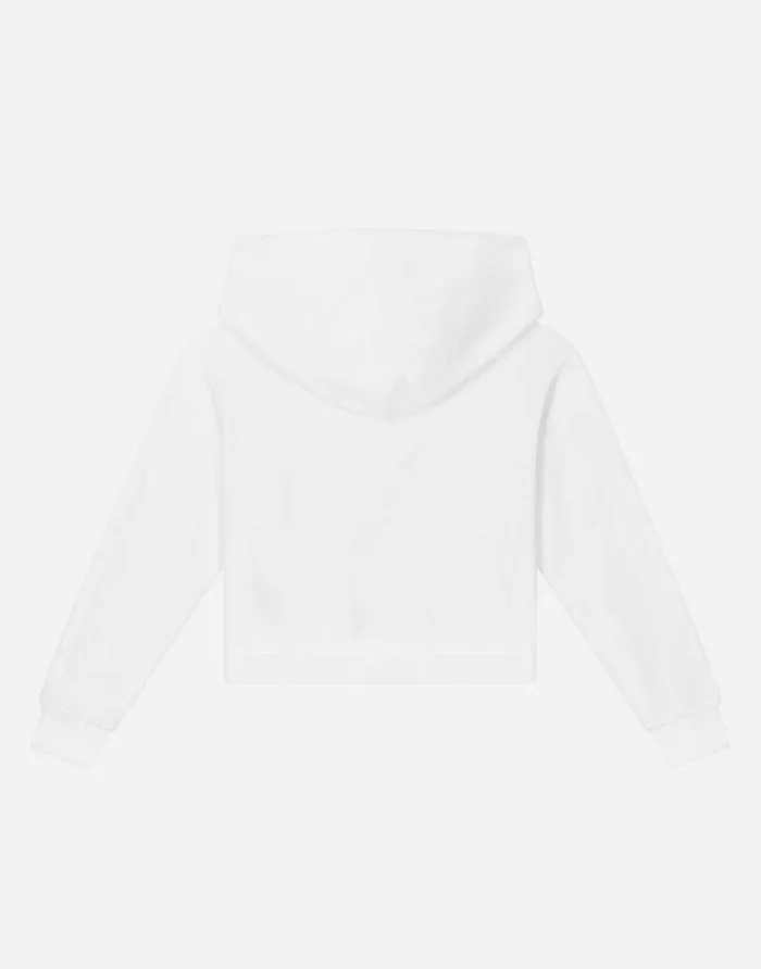 Dolce and Gabbana TShirts And Sweatshirts Children Hoodie With Logo Appliqu White Dolce and Gabbana TShirts And Sweatshirts Children Hoodie With Logo Appliqu White