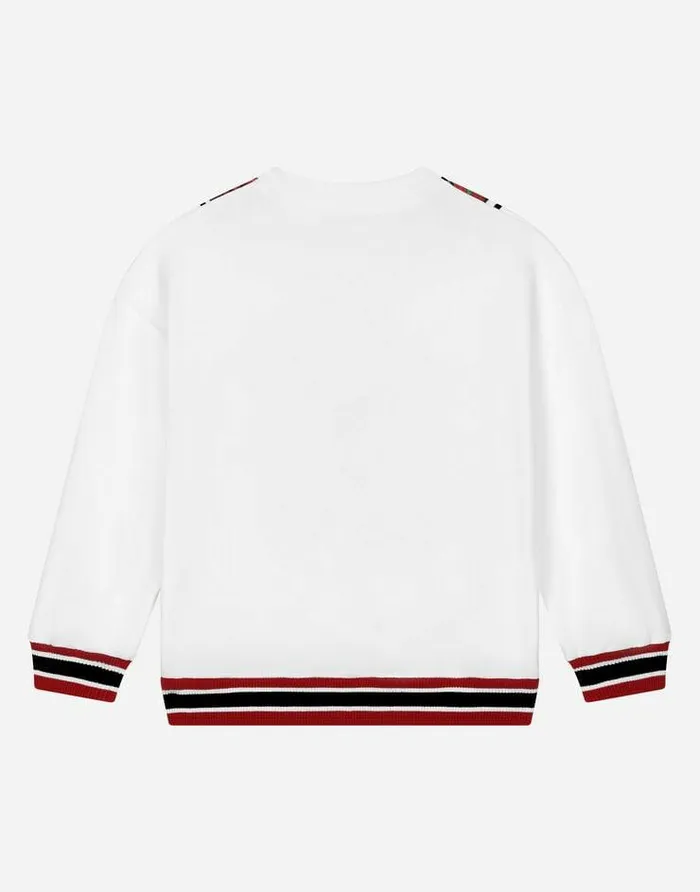 Dolce and Gabbana TShirts And Sweatshirts Children Roundneck Sweatshirt With Bow Print White Dolce and Gabbana TShirts And Sweatshirts Children Roundneck Sweatshirt With Bow Print White