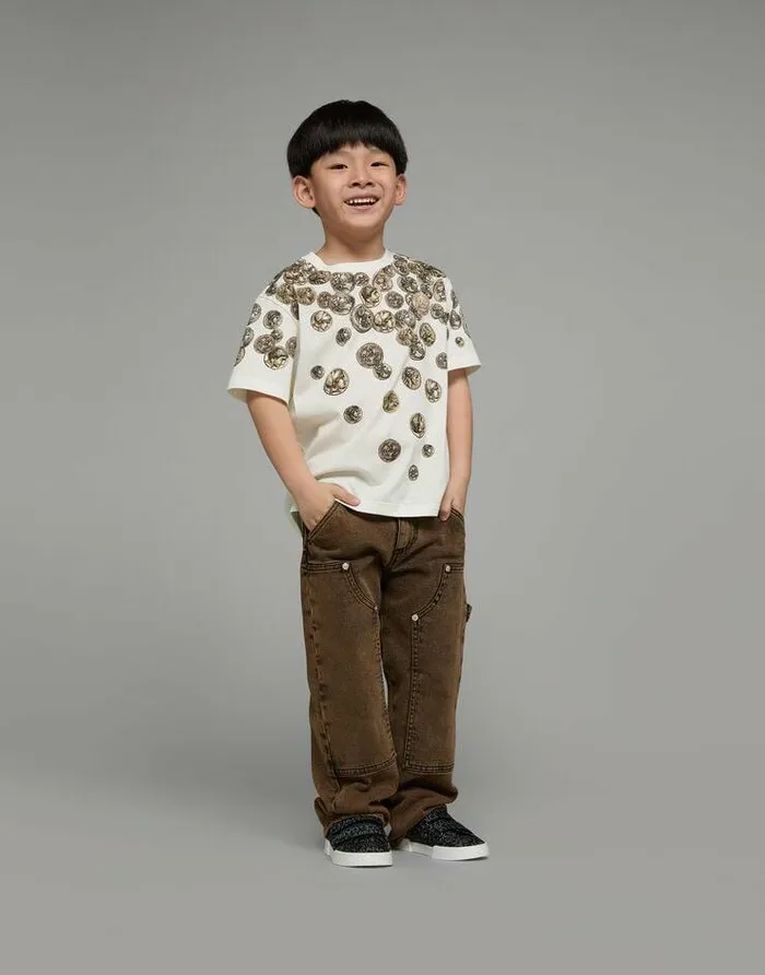 Dolce and Gabbana TShirts And Sweatshirts Children Shortsleeved Jersey Tshirt With Ombr Coin Print White Dolce and Gabbana TShirts And Sweatshirts Children Shortsleeved Jersey Tshirt With Ombr Coin Print White