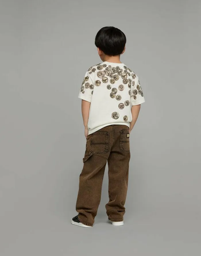 Dolce and Gabbana TShirts And Sweatshirts Children Shortsleeved Jersey Tshirt With Ombr Coin Print White Dolce and Gabbana TShirts And Sweatshirts Children Shortsleeved Jersey Tshirt With Ombr Coin Print White