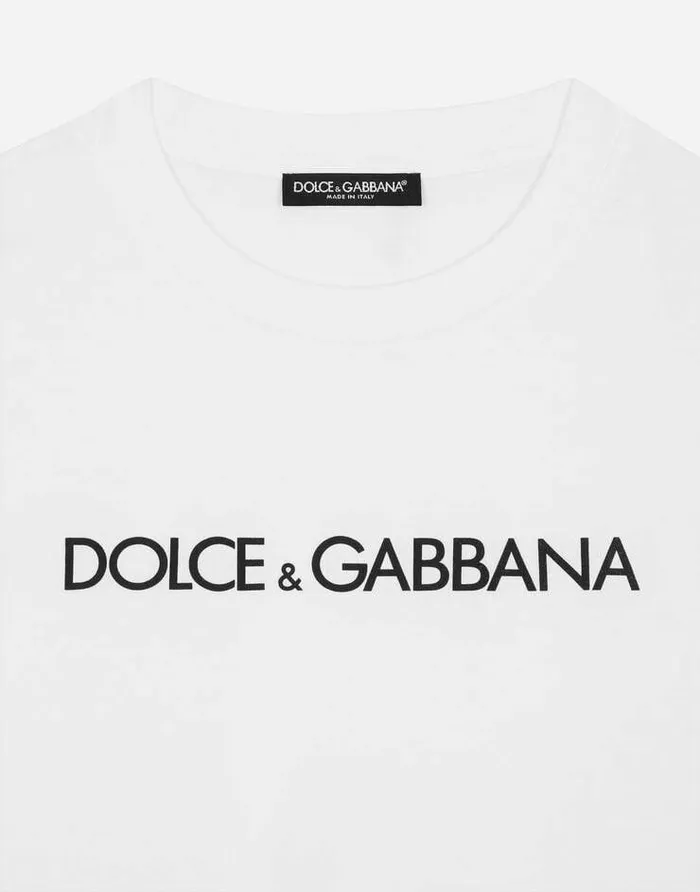 Dolce and Gabbana TShirts And Sweatshirts Women Jersey Tshirt With Dolce and Gabbana Print White Dolce and Gabbana TShirts And Sweatshirts Women Jersey Tshirt With Dolce and Gabbana Print White