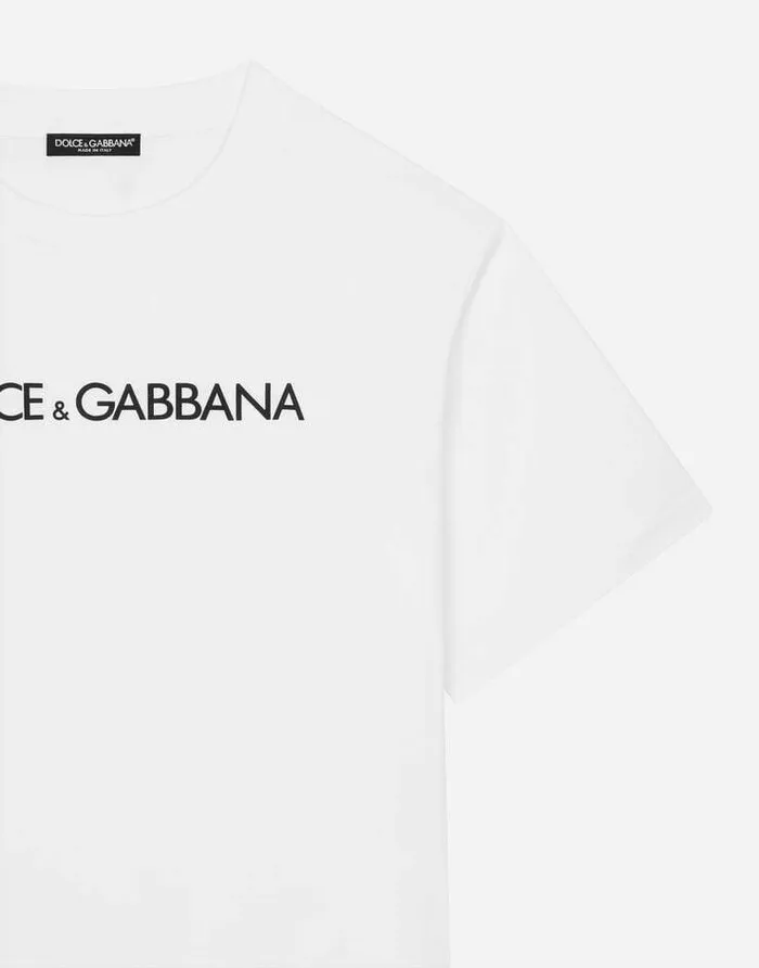 Dolce and Gabbana TShirts And Sweatshirts Women Jersey Tshirt With Dolce and Gabbana Print White Dolce and Gabbana TShirts And Sweatshirts Women Jersey Tshirt With Dolce and Gabbana Print White