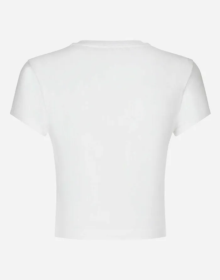 Dolce and Gabbana TShirts And Sweatshirts Women Short Tshirt With DG Logo White Dolce and Gabbana TShirts And Sweatshirts Women Short Tshirt With DG Logo White