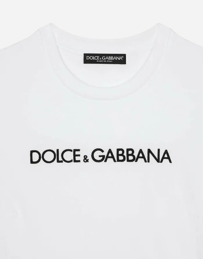 Dolce and Gabbana TShirts And Sweatshirts Women Short Tshirt With DG Logo White Dolce and Gabbana TShirts And Sweatshirts Women Short Tshirt With DG Logo White