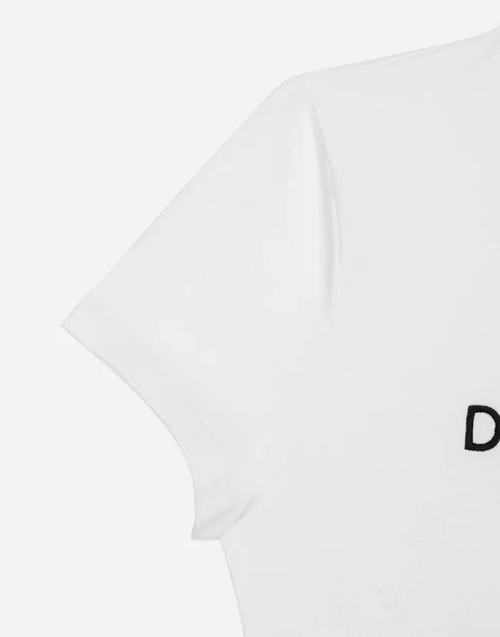 Dolce and Gabbana TShirts And Sweatshirts Women Short Tshirt With DG Logo White Dolce and Gabbana TShirts And Sweatshirts Women Short Tshirt With DG Logo White
