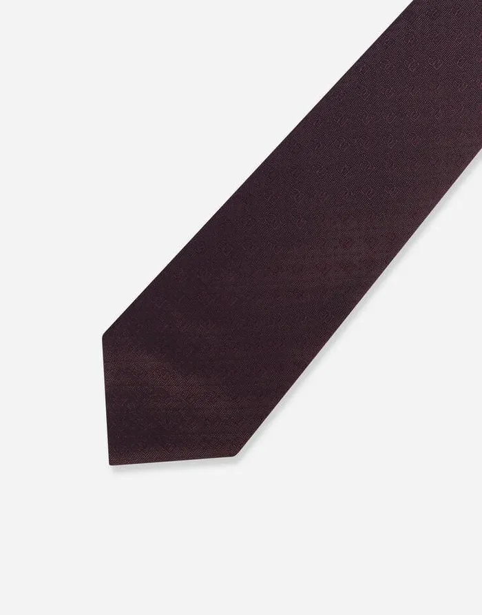 Dolce and Gabbana Ties And Pocket Squares Men 8cm Silk Jacquard Blade Tie With DG Logo Purple
