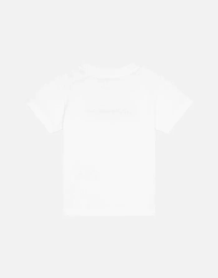 Dolce and Gabbana Topwear Children Jersey Tshirt With Logo Embroidery White Dolce and Gabbana Topwear Children Jersey Tshirt With Logo Embroidery White